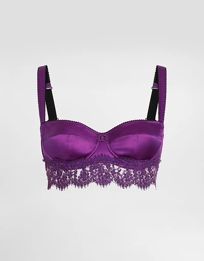 Lace and satin bra
