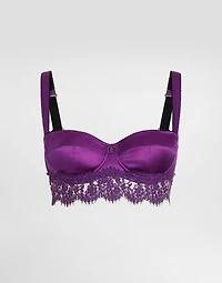 Lace and satin bra