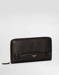 Zip-around calfskin wallet