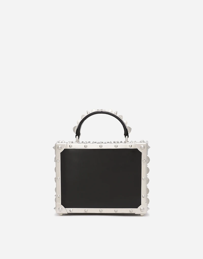 Polished calfskin Dolce Box bag with studs