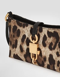 Leopard-print lock shoulder bag