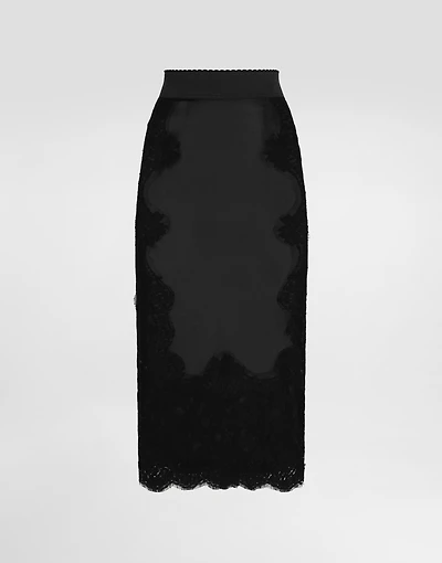 Satin midi skirt