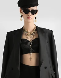 Double-breasted jacket faille