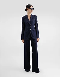 Silk denim palazzo pants