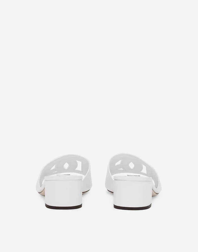 Calfskin mules with DG Millennials logo
