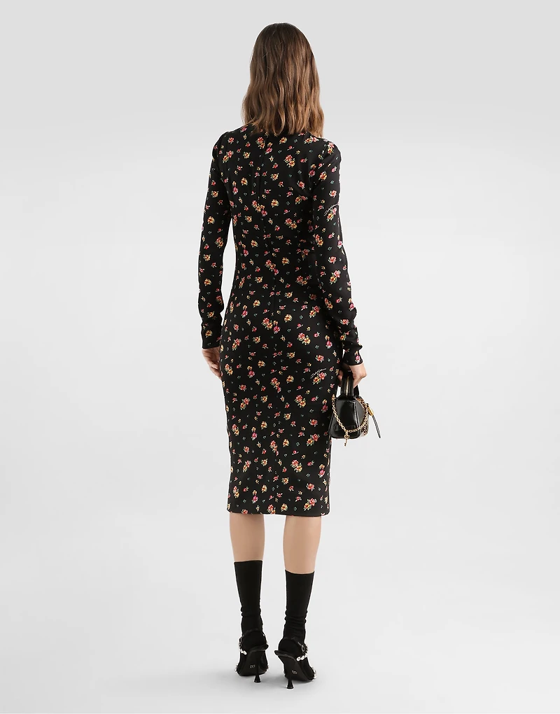 Small floral-print charmeuse dress