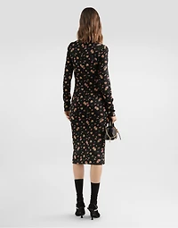 Small floral-print charmeuse dress
