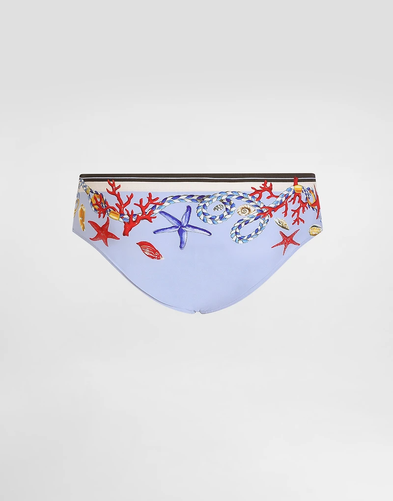 Shell-print swim briefs