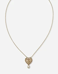 Devotion Necklace
 18 carat yellow gold, diamonds and pearls