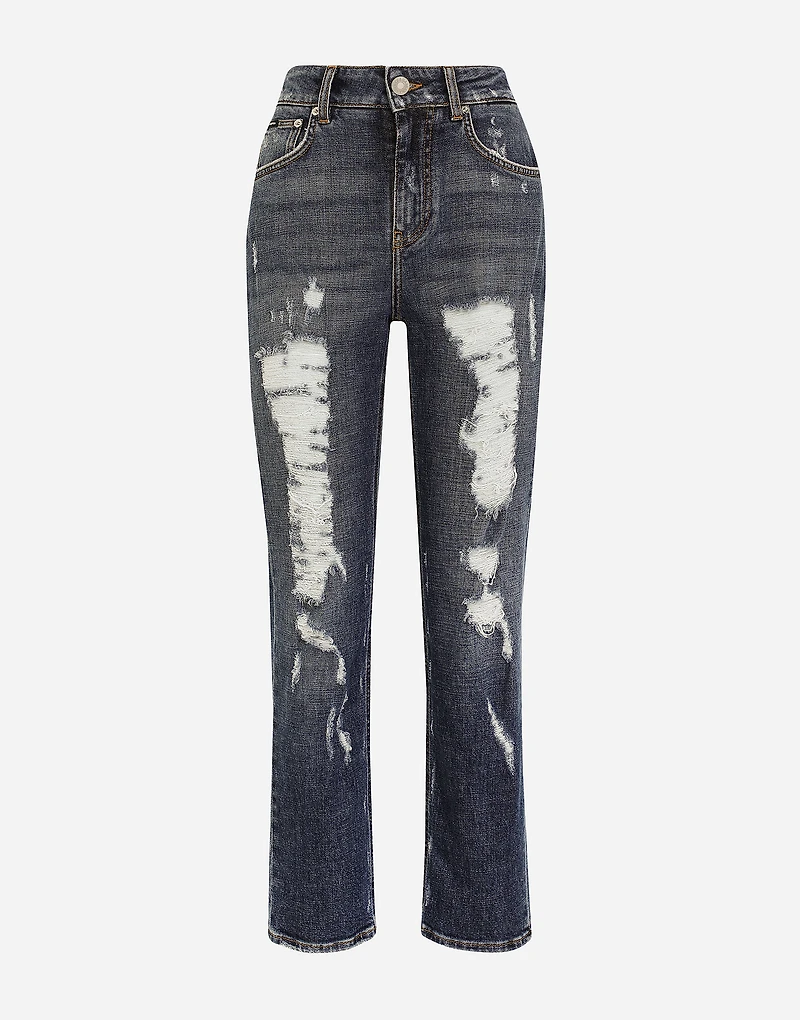 Boyfriend jeans with rips