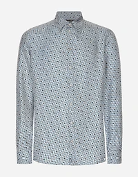 Silk Martini-fit shirt with tie print