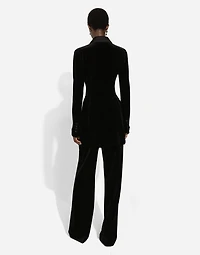 Double-breasted velvet Turlington jacket
