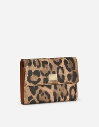Leopard-print Crespo zip-around wallet with branded plate