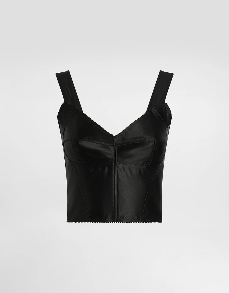 Elastic satin top