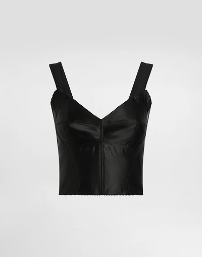 Elastic satin top