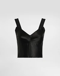 Elastic satin top