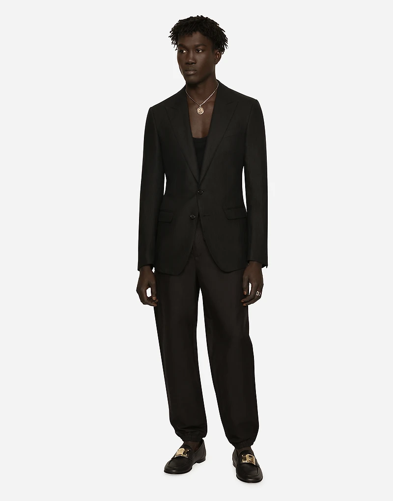 Single-breasted linen Taormina jacket