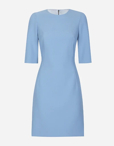 Wool crêpe midi fit-and-flare dress