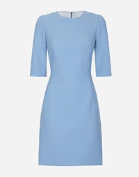 Wool crêpe midi fit-and-flare dress