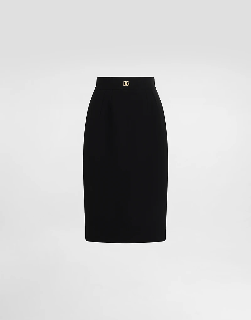 Wool midi pencil skirt with DG logo