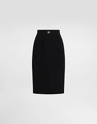 Wool midi pencil skirt with DG logo