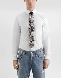 Pin-up print silk tie