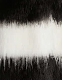 Striped faux fur coat