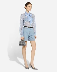 Dévoré silk shirt with DG logo