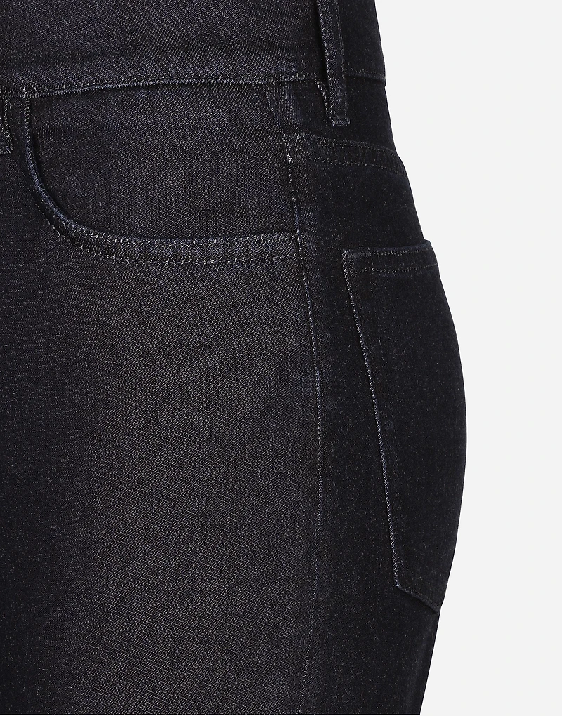 Flared cotton denim and silk jeans