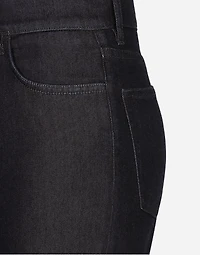 Flared cotton denim and silk jeans