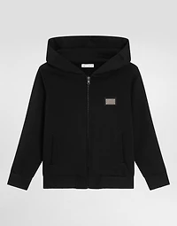 Zipped hoodie with DG logo plaque