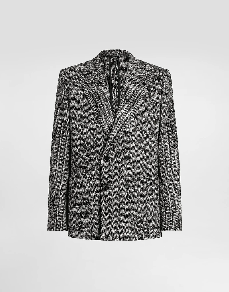 Double-breasted jacket chevron wool