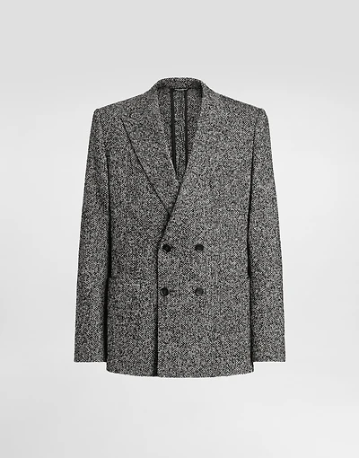 Double-breasted jacket chevron wool