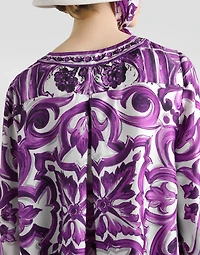 Majolica-print twill dress