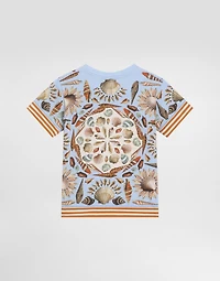 Shell-print short-sleeved jersey t-shirt