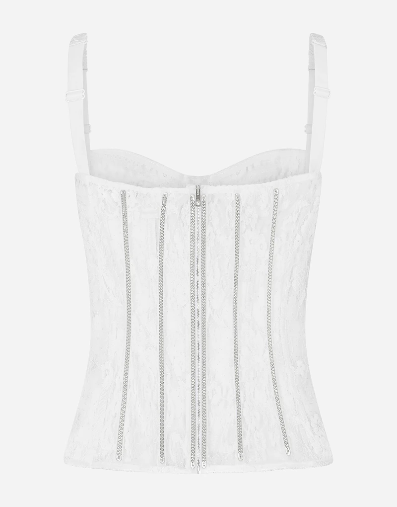 Lace lingerie bustier with straps