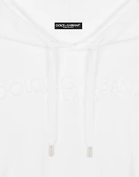 Jersey hoodie with embossed logo