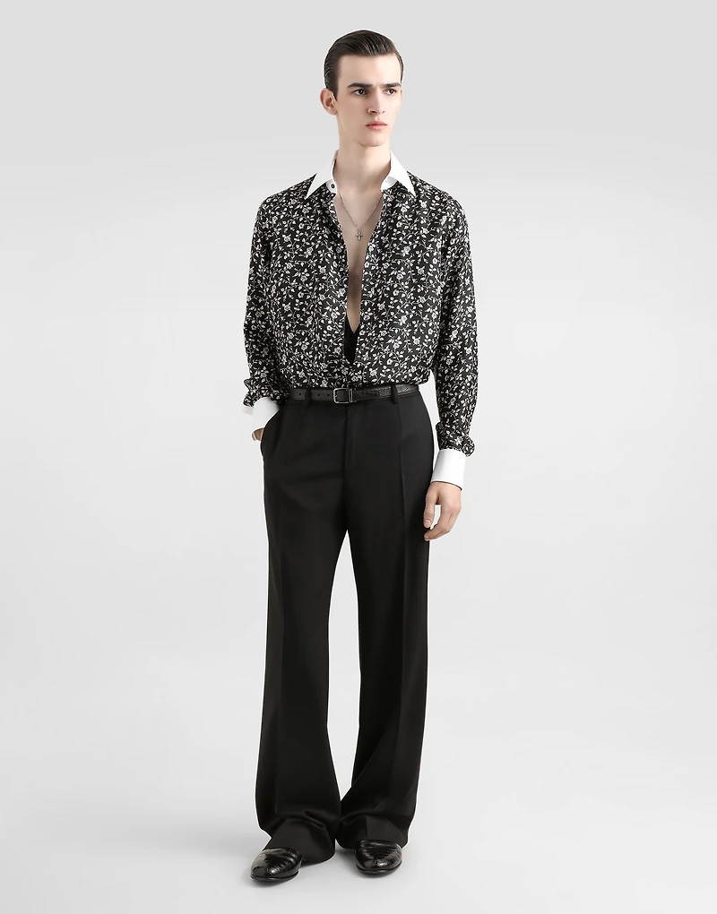 Silk shirt with tie print