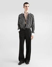 Silk shirt with tie print
