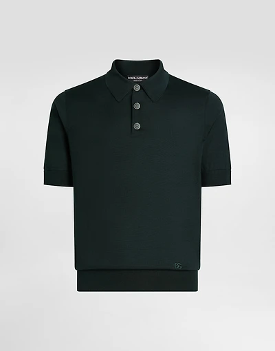 Silk polo shirt