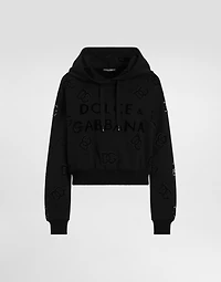 Jersey hoodie with cut-out and DG logo