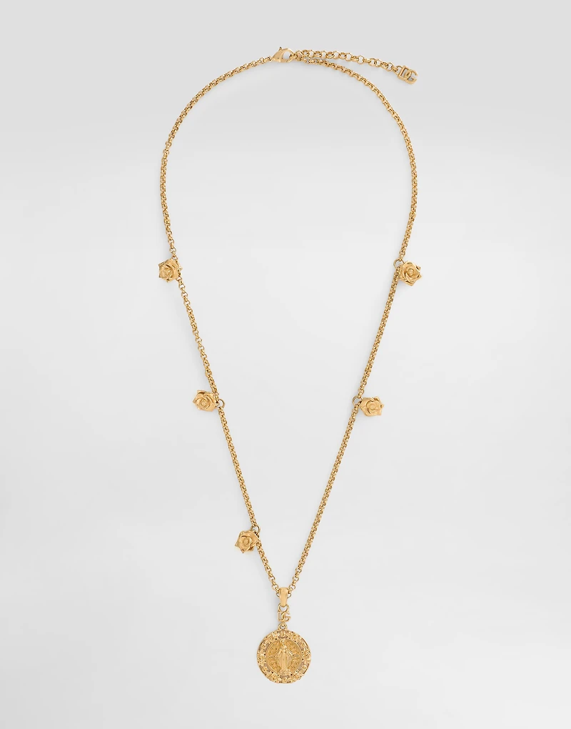 Metal necklace with logo