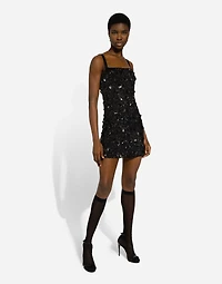 Short dress with sequin embellishment