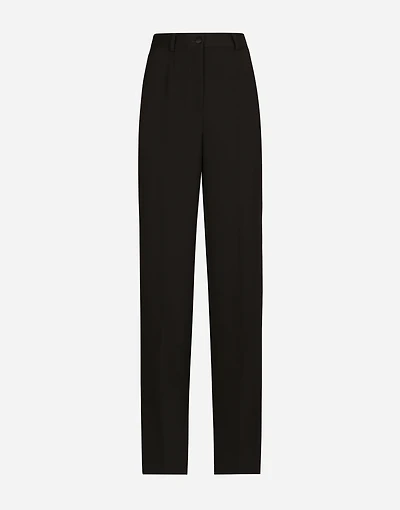 Wool gabardine tuxedo pants