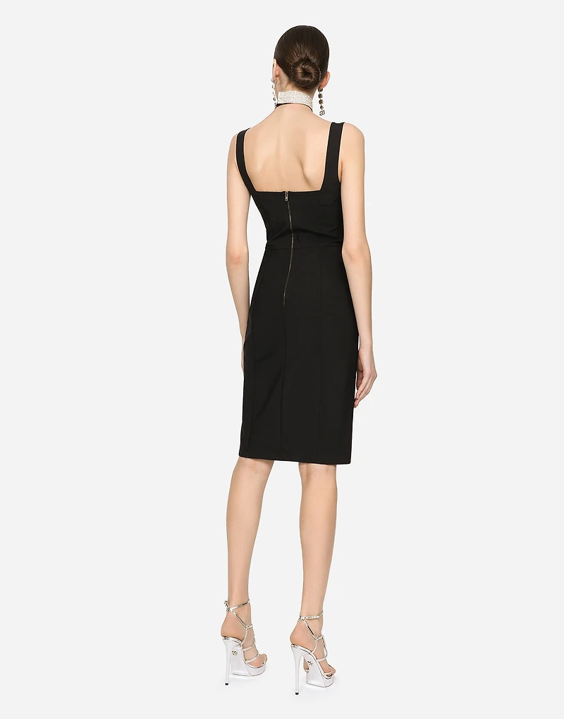 Corset-style midi dress powernet and lace