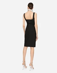 Corset-style midi dress powernet and lace