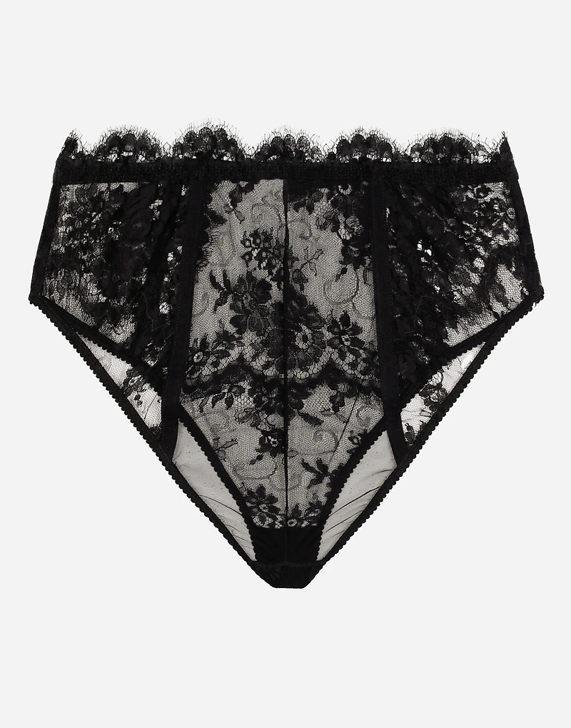 High-waisted lace briefs
