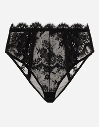 High-waisted lace briefs