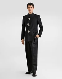 Double-breasted jacket inwool gabardine