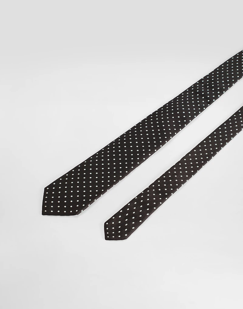 Polka dot jacquard tie